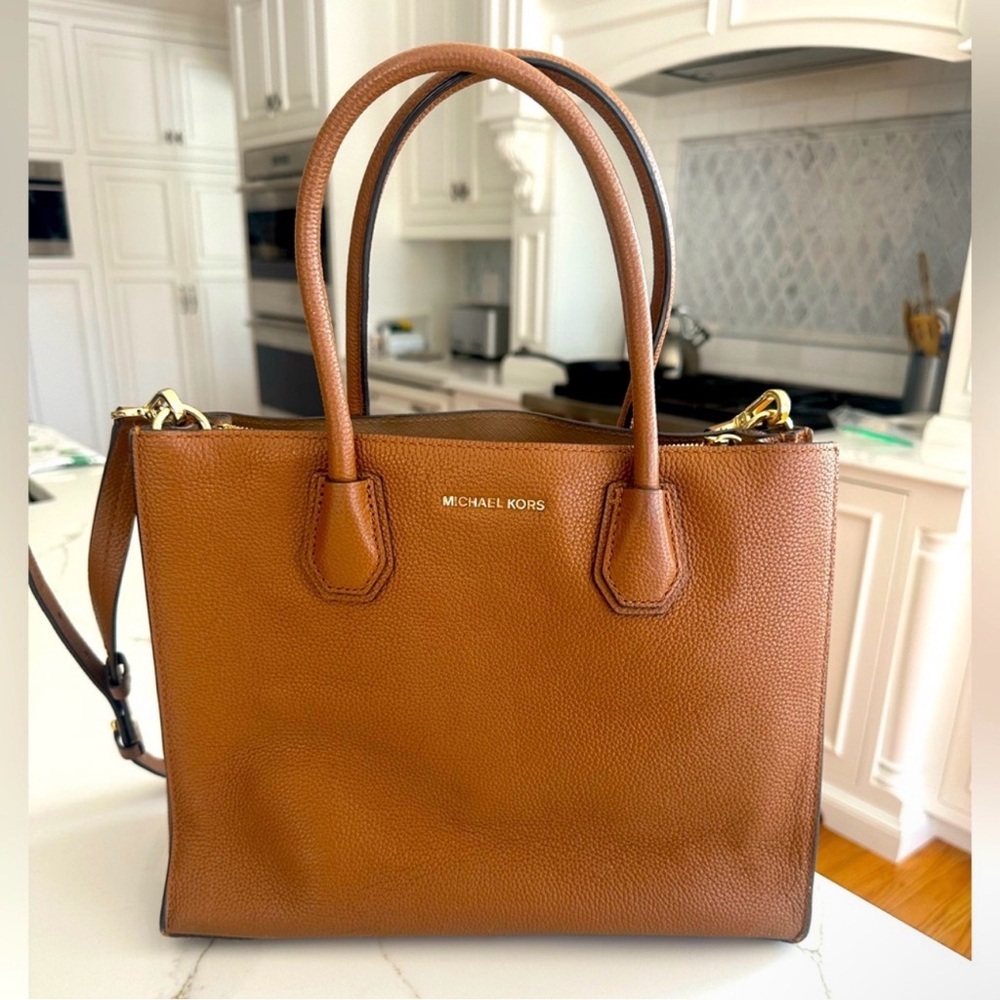 Michael Kors Acorn Mercer Leather Tote Bag